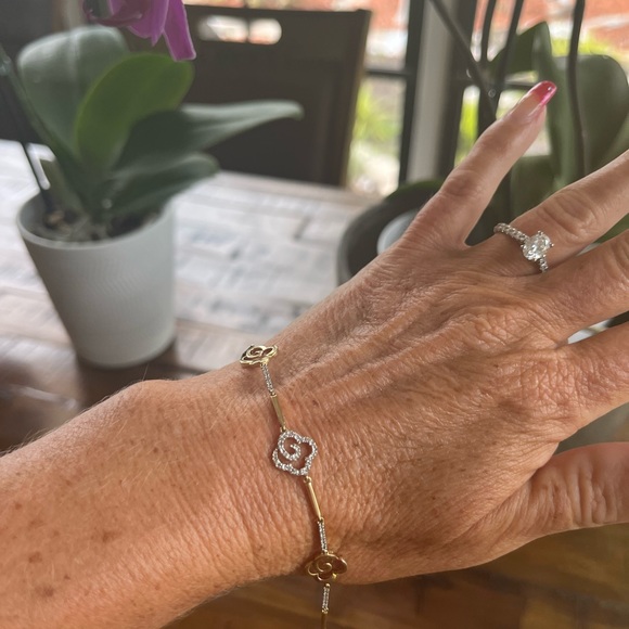 Diamond and 14kt Gold Bracelet - Picture 6 of 12